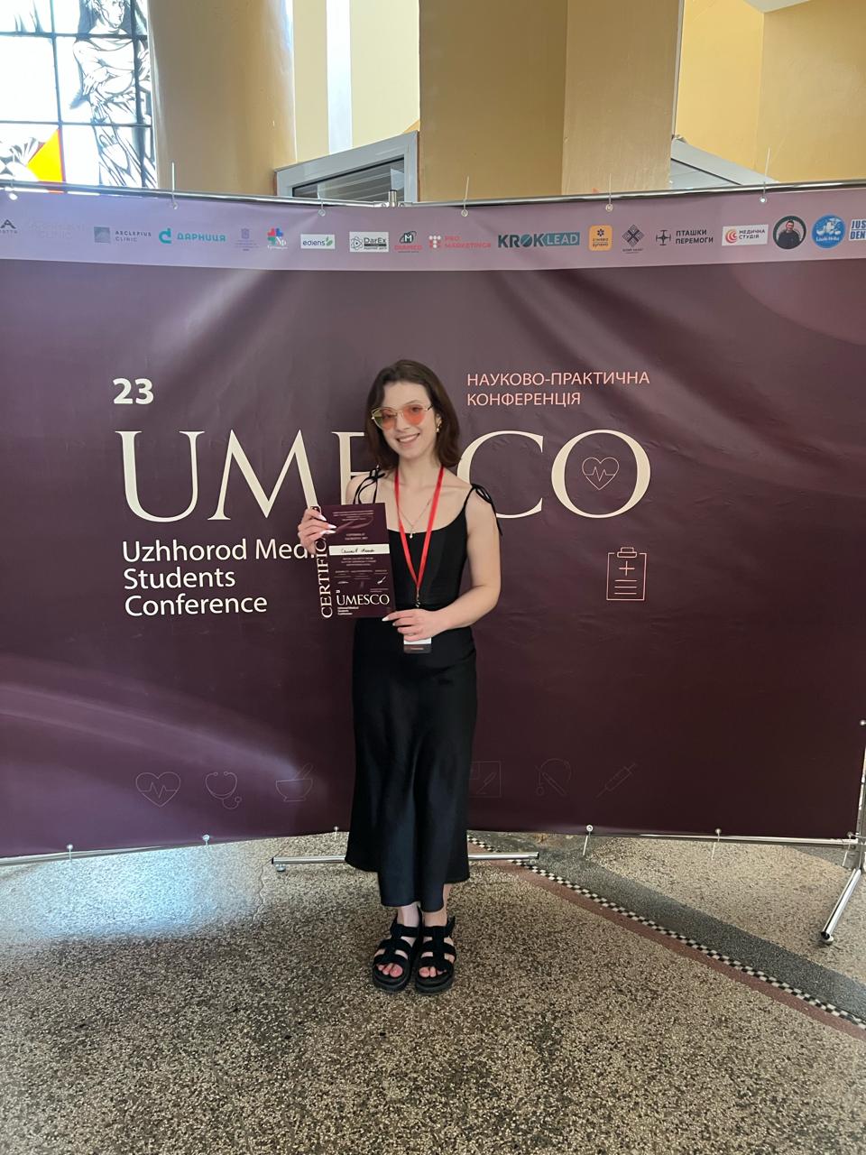 Студентка БДМУ отримала призове місце на конференції UMeSCo